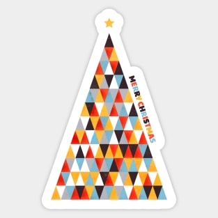 Colorful Christmas Tree Illustration Sticker